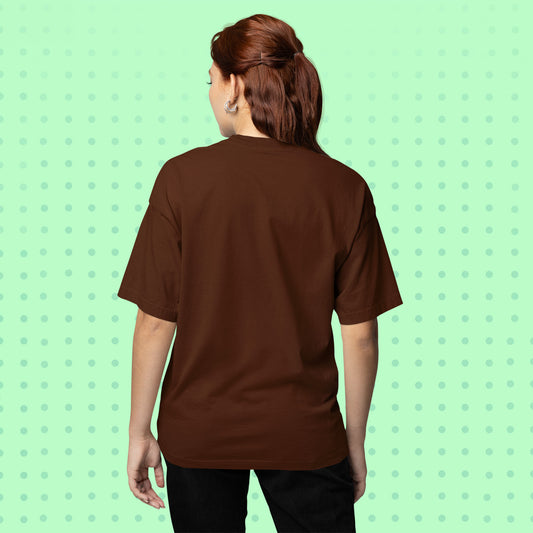 Unisex- Plain Premuim Oversized T-Shirts Brown - VIGOR99