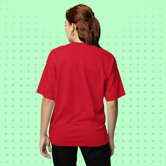 Unisex- Plain Premuim Oversized T-Shirts Red - VIGOR99