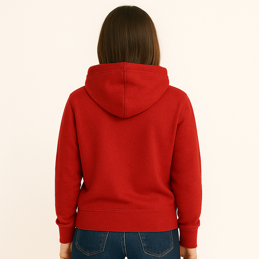 Regular Fit Plain Premium Hoodies - Unisex Red - VIGOR99