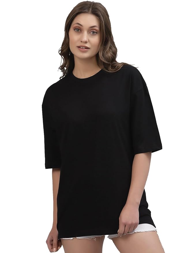 Unisex- Plain Premuim Oversized T-Shirts Black - VIGOR99