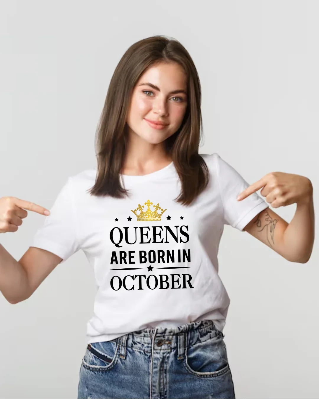 Queens Are Born In October T-Shirt | Birthday T-Shirt - VIGOR99