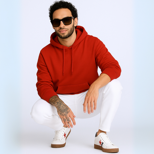 Regular Fit Premuim Hoodies - Unisex Red - VIGOR99