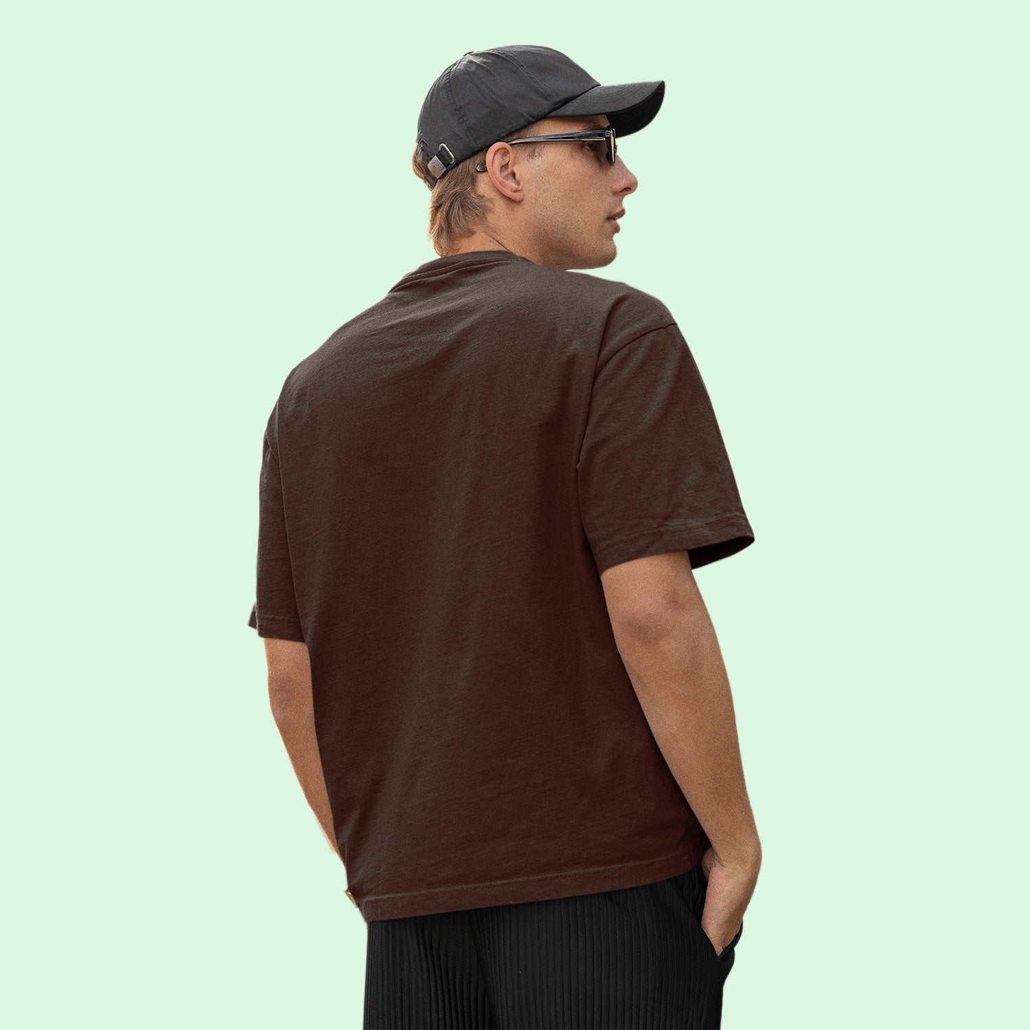 Unisex- Plain Premuim Over Sized T-Shirts Brown - VIGOR99