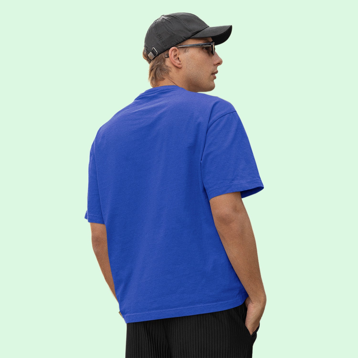 Unisex- Plain Premuim Over Sized T-Shirts Blue - VIGOR99