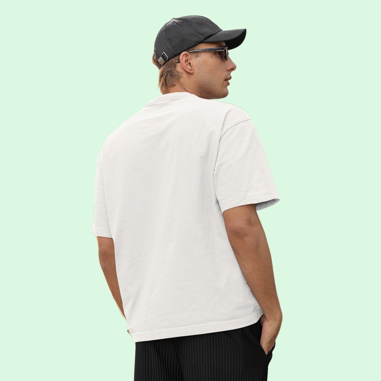 Unisex- Plain Premuim Over Sized T-Shirts White - VIGOR99