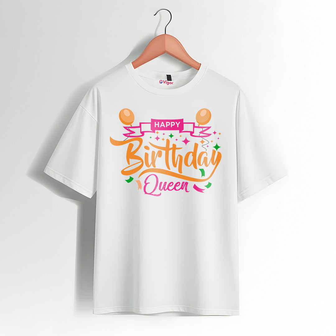 Happy Birthday Queen T-Shirt – Stylish Birthday Tee for Women