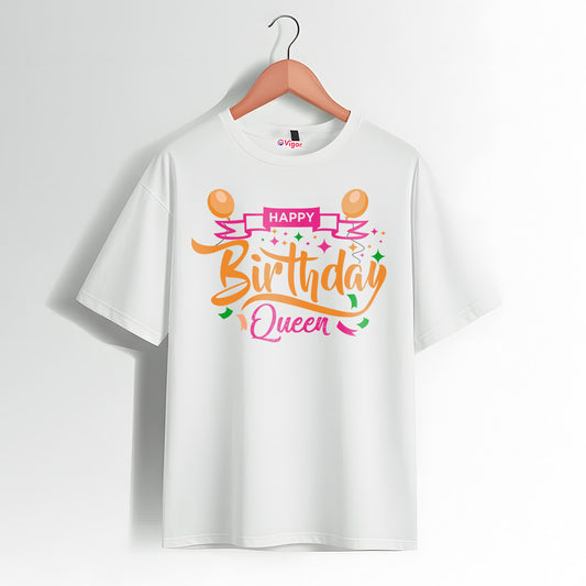 Happy Birthday Queen T-Shirt – Stylish Birthday Tee for Women
