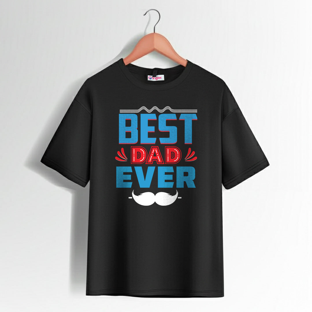 Black Best Dad Ever T-Shirt with stylish text design for fathers and gifting