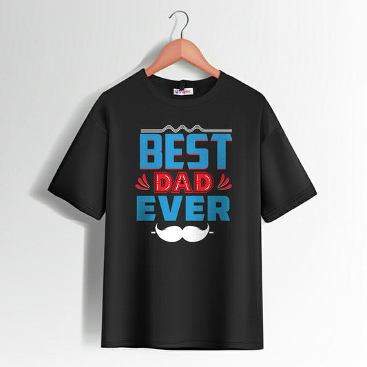 Black Best Dad Ever T-Shirt with stylish text design for fathers and gifting