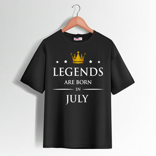Legends Are Born In July | Birthday T-Shirt Black