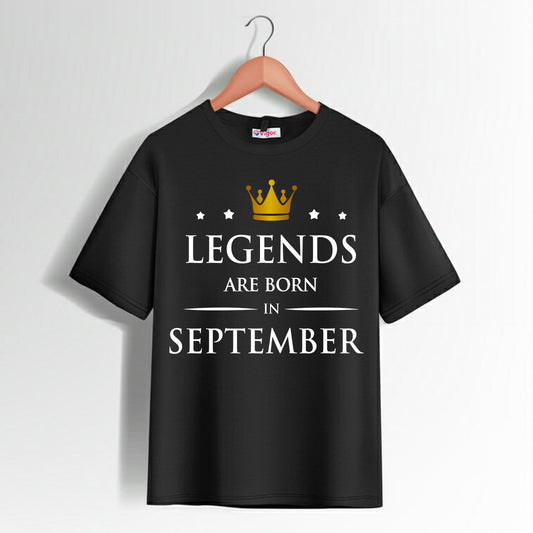 Legends Are Born In September T-Shirt | Birthday T-Shirt Black