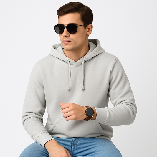 Regular Fit Premuim Hoodies - Unisex Grey - VIGOR99
