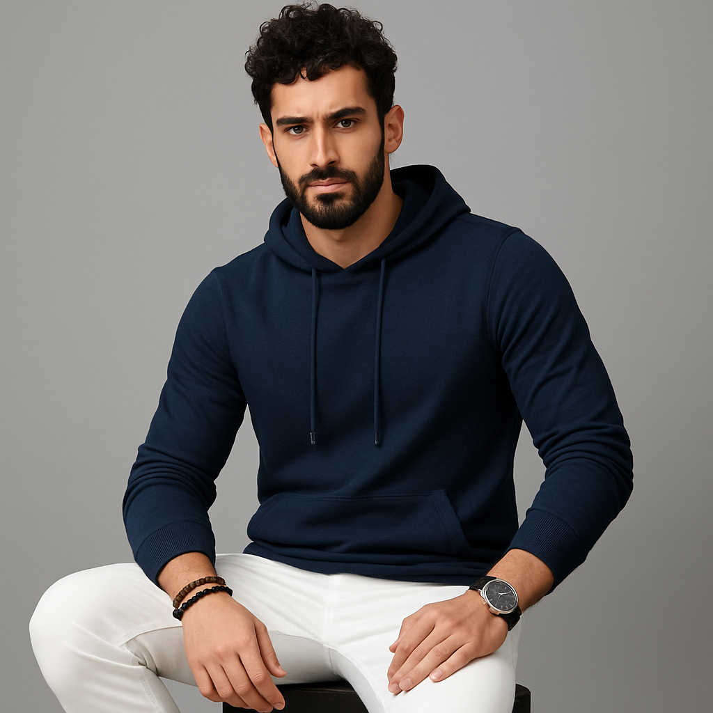 Regular Fit Premuim Hoodies - Unisex Navy blue - VIGOR99