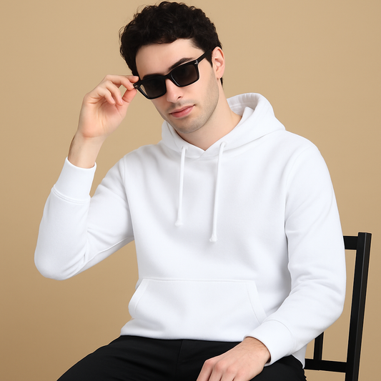 Regular Fit Premuim Hoodies - Unisex White - VIGOR99