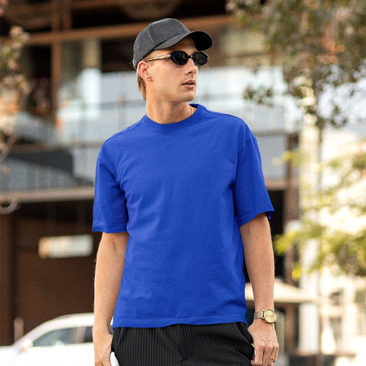 Unisex- Plain Premuim Over Sized T-Shirts Blue - VIGOR99