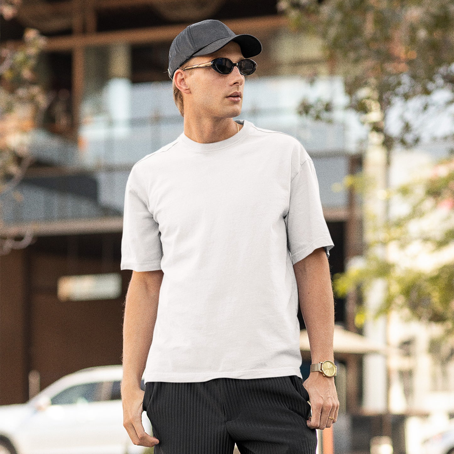 Unisex- Plain Premuim Over Sized T-Shirts White - VIGOR99