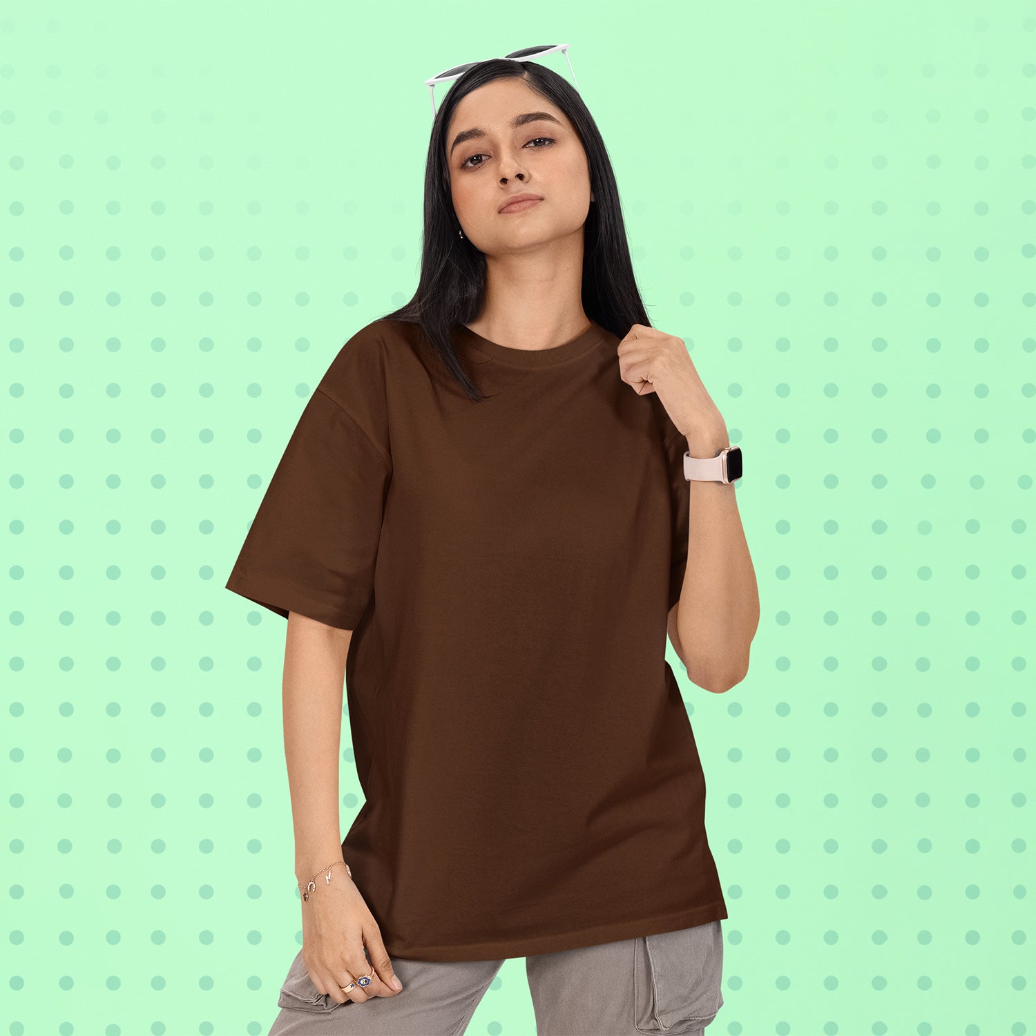 Unisex- Plain Premuim Oversized T-Shirts Brown - VIGOR99