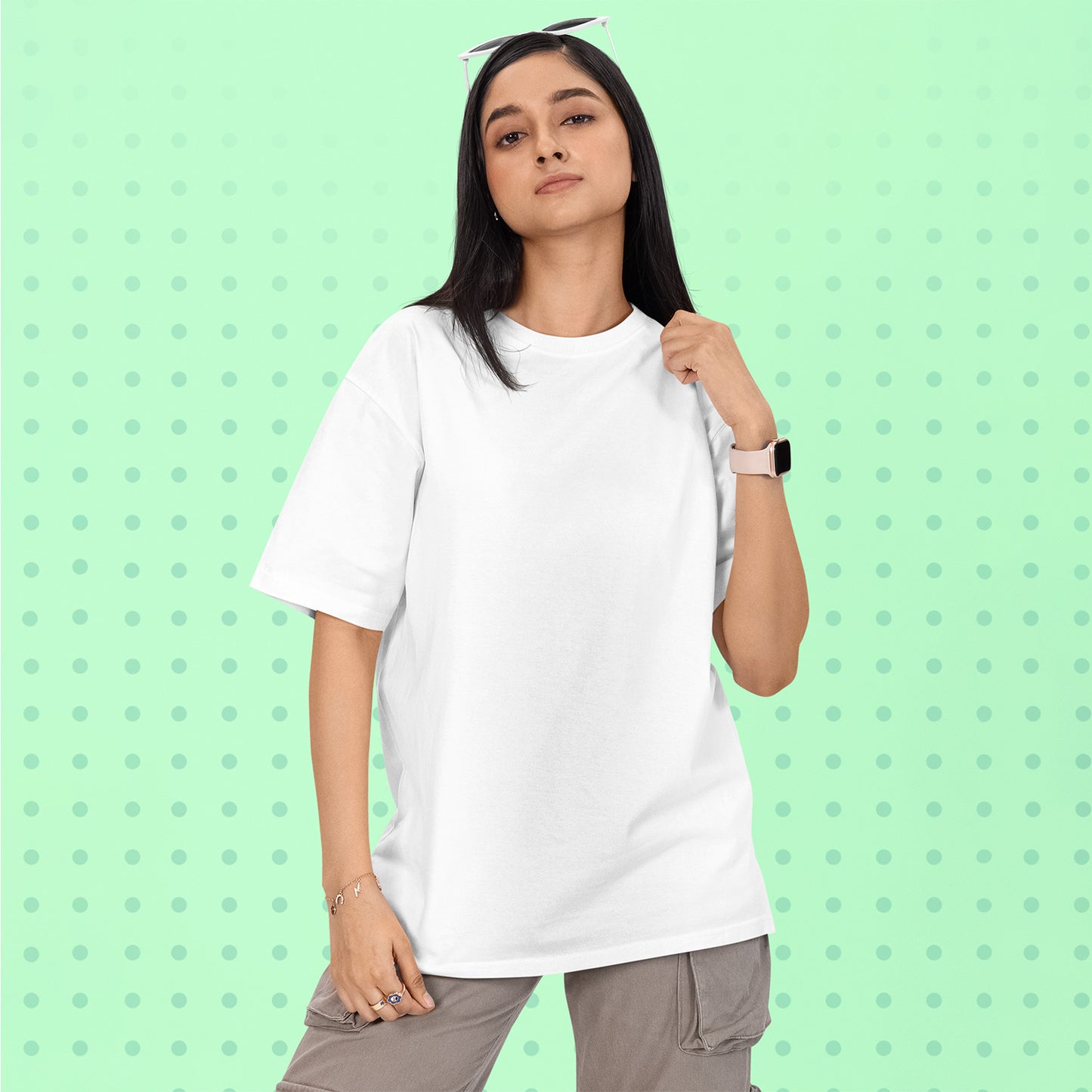 Unisex- Plain Premium Designed Oversized T-Shirts White - VIGOR99