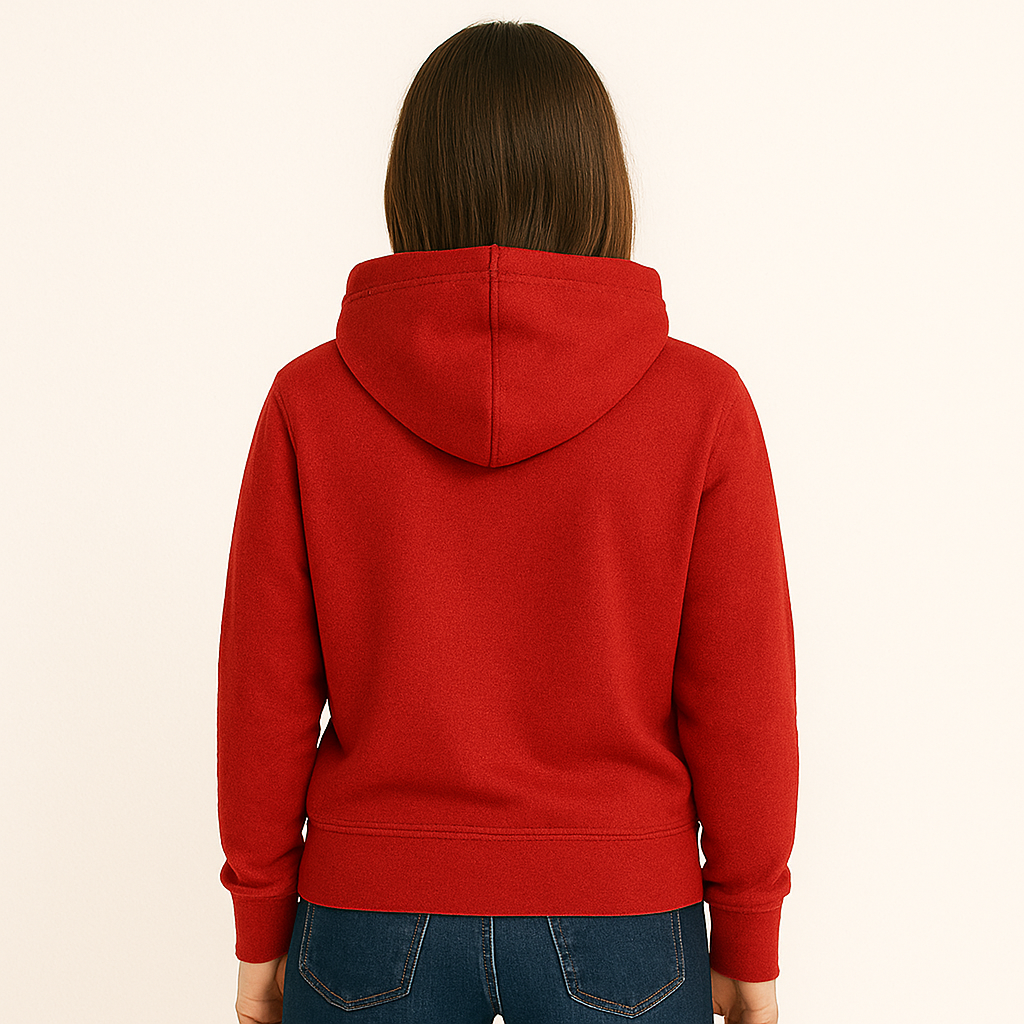 Regular Fit Plain Premium Hoodies - Unisex Red - VIGOR99