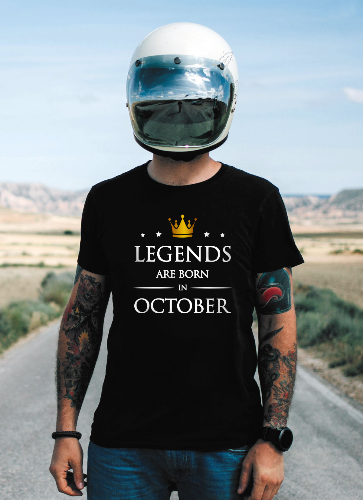 Legends Are Born In October T-Shirt | Birthday T-Shirt Black